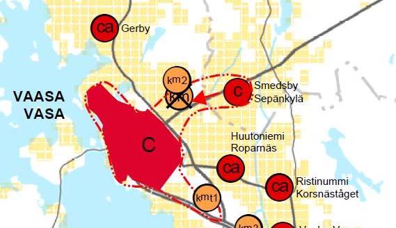 Sepänkylä, korttelit 7 8 Vaihemaakuntakaava I Vaihemaakuntakaavan I mukaan Sepänkylä on osoitettu keskustatoimintojen alueeksi (c), ja Sepänkylä kuuluu