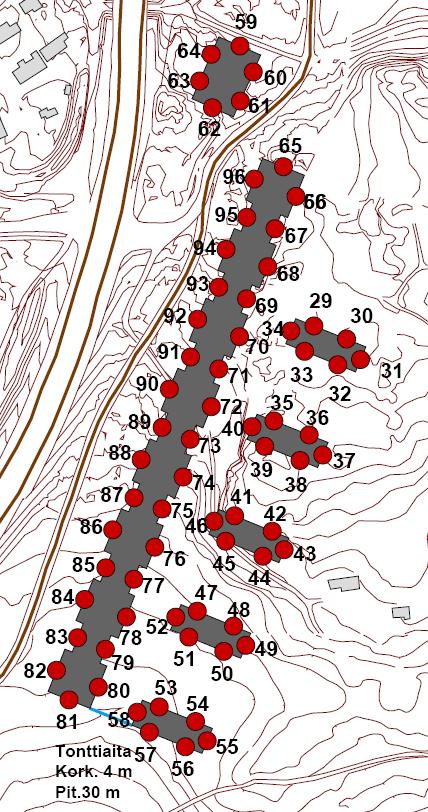 Turunväylän viereen suunnitellun asuinrakennuksen suurimmat julkisivumelutasot ovat 75 db, jolloin julkisivun äänitasoerovaatimus ΔL on tieliikennemelulle 40 db.