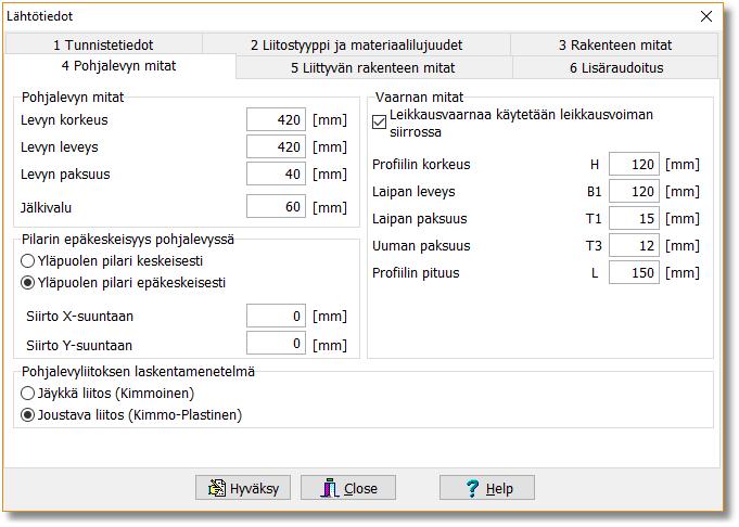 Pilarinprofiilin muoto - I-Profiili, valssattu, hitsattu - Neliö- ja suorakaideputket - Hitsattu koteloprofiili - U-profiili, valssattu, hitsattu 2.