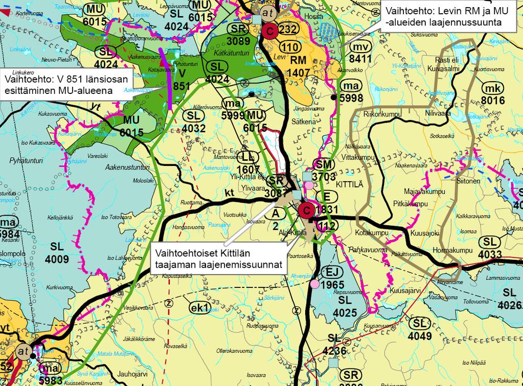 3 3. Suunnittelun lähtökohdat 3.1 Seutukaava Alue kuuluu Tunturi Lapin seutukaavaan, jonka ympäristöministeriö on vahvistanut 23.11.1999.