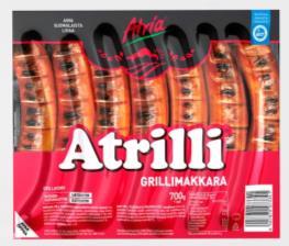3 kg tuore, n. 50 g, Atria.