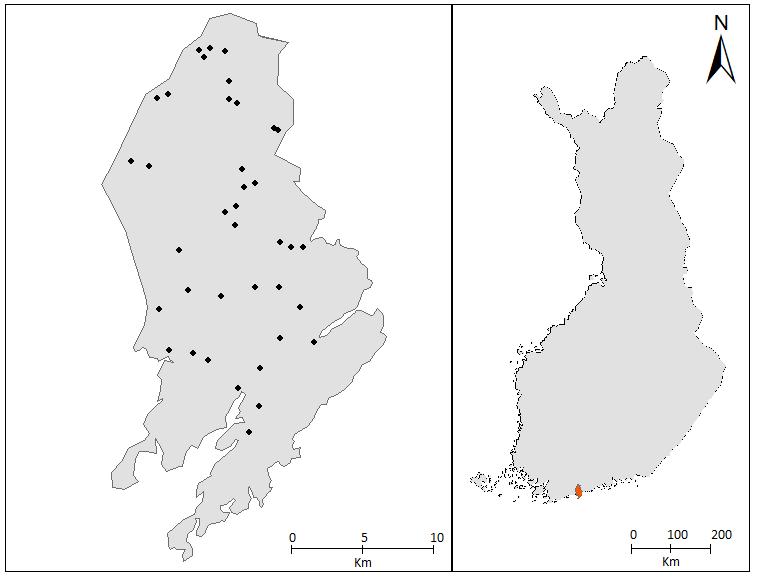 3. Tutkimusalue 3.1. Sijainti ja yleiskuvaus Tutkimuksen kohteena olevat pienet valuma-alueet sijaitsevat Suomessa Kirkkonummen kunnassa (kuva 12).