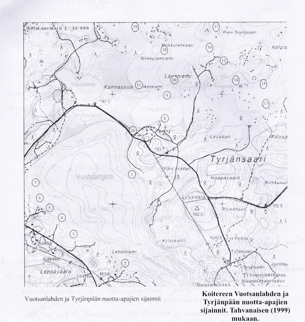 Tahvanaisen 56 aineistossa heijastuu järveen liittyvän tarkan paikallistiedon ominaispiirteitä. Apajanimet ovat ikään kuin mikropaikannimistöä.
