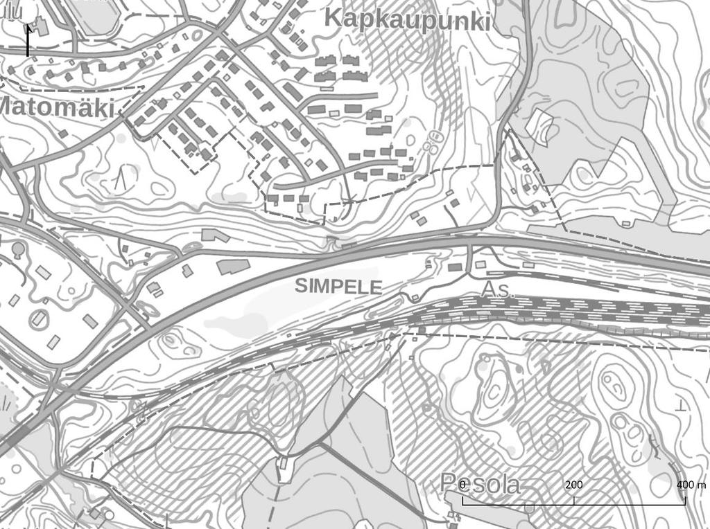RAUTATIEASEMAN KYTKEYTYMINEN MAANKÄYTTÖÖN Simpeleen rautatieaseman saavutettavuuden parantamiseksi tarkasteltiin uuden alikulun toteuttamista valtatien 6 ali.