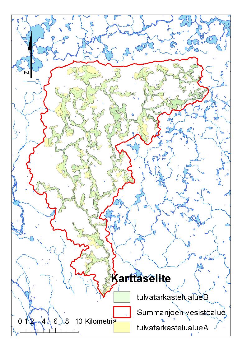 SYKE, Kaakkois-Suomen ELY-keskus; Maanmittauslaitos lupa nro 7/MML/10 6 TULVARISKIALUEET SUMMANJOELLA 6.