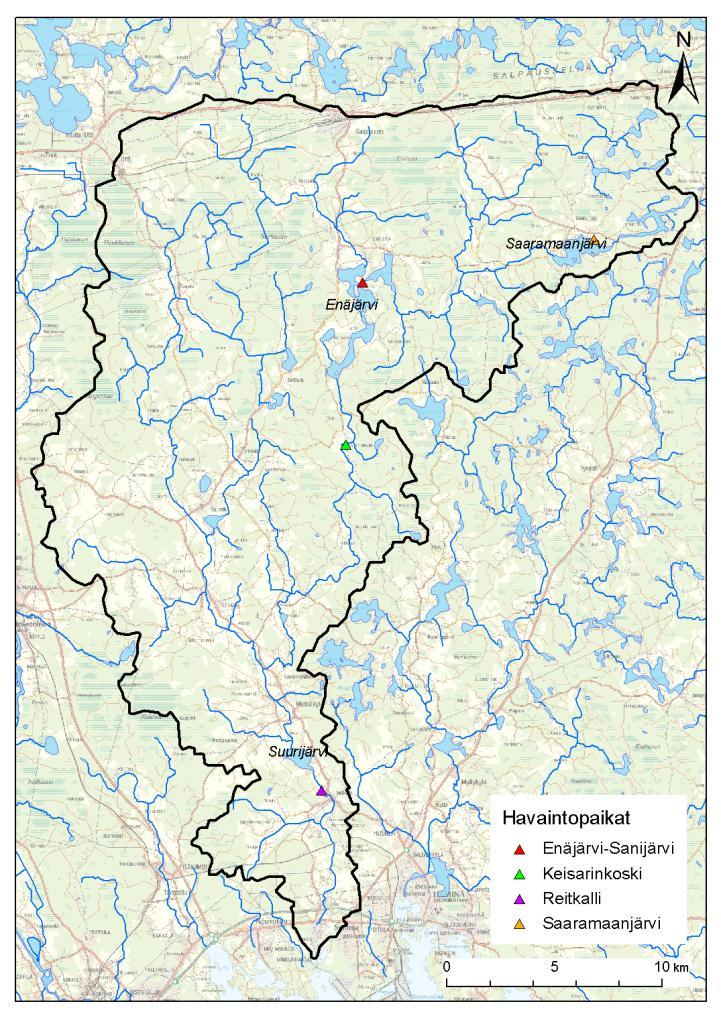 SYKE; Maanmittauslaitos lupa nro 7/MML/10; Affecto Finland Oy, Karttakeskus, Lupa L4659 Kuva 1.