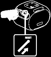 RESET-painikkeen käyttäminen Jos kaiutinta ei voi kytkeä päälle tai käyttää, vaikka se on kytketty päälle, avaa oikealla puolella oleva suojus ja paina RESET-painiketta neulalla tai jollain muulla