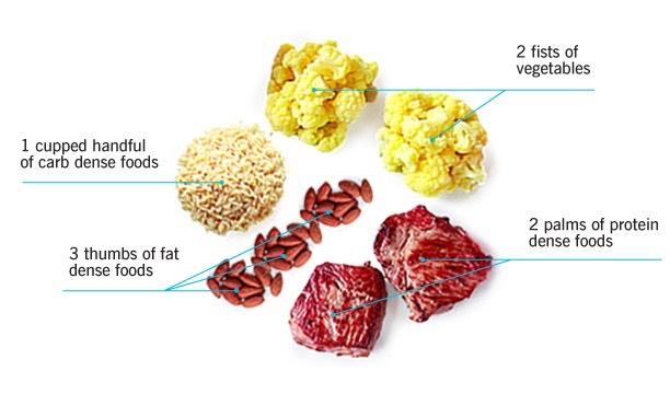 Endomorfi (Energiajakauma: 25% HH, 35% Prot, 40% Rasvat) Miehet - 2 kämmenellistä (alue ilman sormia) proteiinirikasta ruokaa - 2