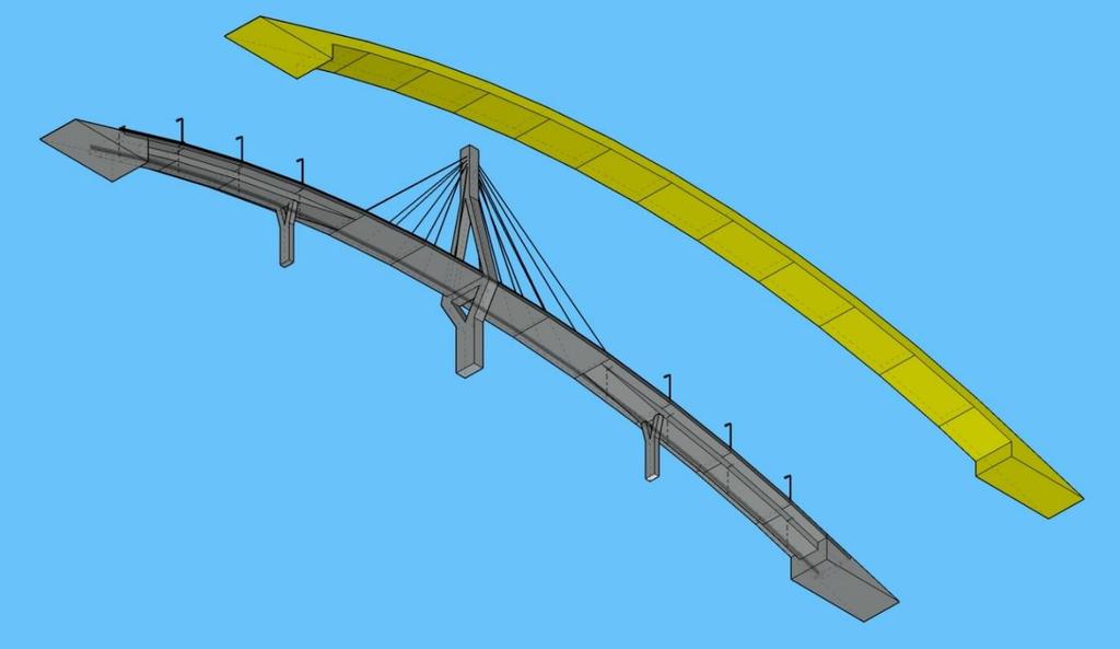Sillan kannen alapuolinen osa kuvataan siten, että sillan kansi on paksuudeltaan yhteneväinen koko sillan pituudelta (Kuva 19).