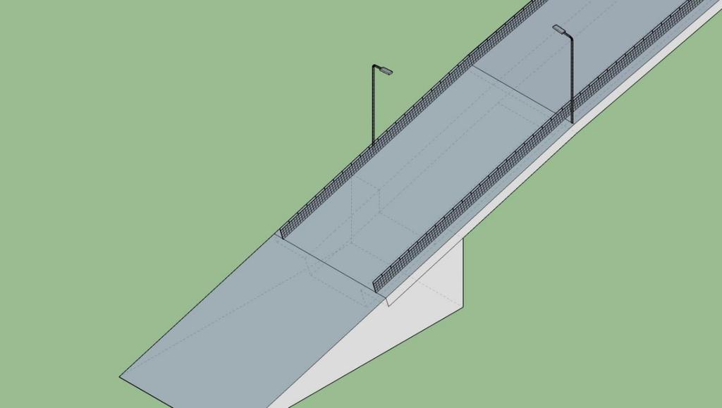 R&R 3D-muodostamisohjeet 19 Kuva 24. Sillan varusteiden mallintaminen. LoD3-tasolla pakollisia varusteita ovat kaiteet, valopylväät, portaat ja mahdolliset kopit 3. Tunneli 3.1. Yleiset Tunneleille tulee 3D-tasolla määrittää maanpinnan leikkausviiva.