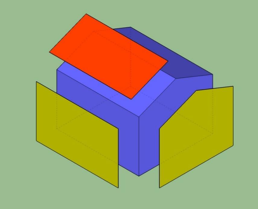 R&R 3D-muodostamisohjeet 6 1.3. LoD2 LoD2-tasolla rakennuksen geometriaan mallinnetaan sen yksinkertaistettu kattomuoto ilman pienempiä yksityiskohtia.