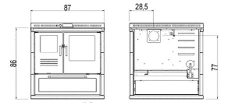 MITAT (K,L,S) 860x870x580 mm PALOKAASU C 237 C LÄMMITYSTEHO 8,3 kw UUNIN TILAVUUS mm TEHO VETEEN -