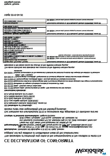 Yleistä 1.4. EU-vaatimustenmukaisuusvakuutus Niin sanottu EU-vaatimustenmukaisuusvakuutus toimitetaan laitteen mukana. 1 2 3 4 5 6 7 6 7 7 6 6 8 CE_16_2 1. Valmistajan yhteystiedot (Wexiödisk AB). 2. Valmistajan edustaja.
