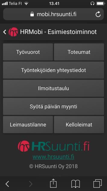 Liikkuvan esimiehen ilmoitustaulu toiminto mahdollistaa kokouskutsujen yms. tiedotteiden lisäyksen omalla mobiililaitteella.