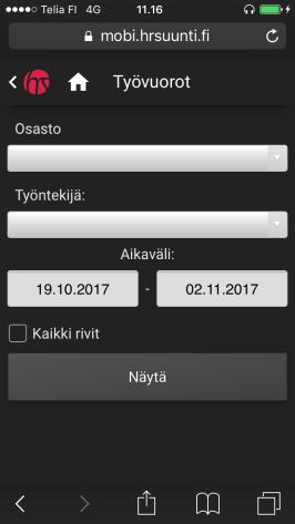 Osastolta voi valita myös tietyn työntekijän tai