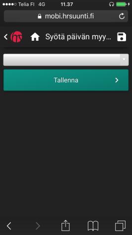 Syötä päivän myynti Tallennus