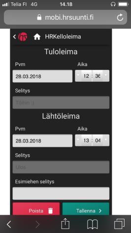 kukin on leimannut itsensä sisään.