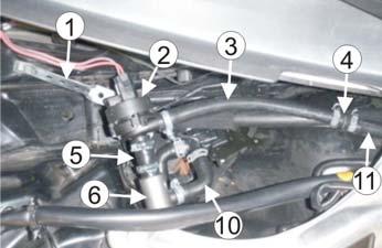 /2 B 7 1 2 6 A EFA AS D DEFA AS DEF A B. B. Utstyrsnivå C: Med original dobbel ventil montert i varmeapparatslangen. Monter braketten (1) på pumpen (2). NB!