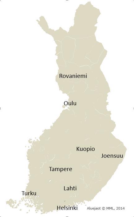 ETÄISYYDET JA MATKA-AJAT Distances and travel times to Kuopio Kuopioon To Kuopio Etäisyys Distance Helsinki 382 km 4 h 50 min 4 h 10 min 50 min Joensuu 136 km 1 h 40 min