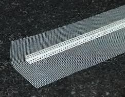Kulmavahvike 100 x 150 mm Käytetään kulmien vahvistamiseen ohutrappauksessa. Pituus 2500 mm. 50 kpl nipussa. Pienin toimituserä 1 nippu.