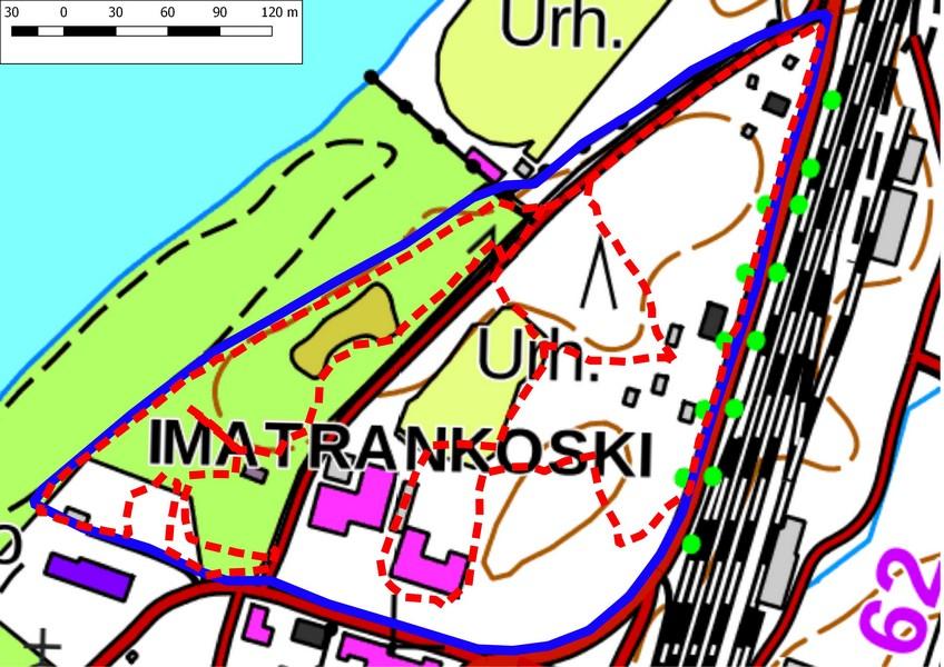 1. Aineisto ja menetelmät 1.1. Selvitysalueen yleiskuvaus Selvitysalue sijaitsee Imatrankosken kaupunginosassa Vuoksentien, Kanavakadun, Vuoksen varressa sijaitsevan puistikon ja urheilukentän rajaamalla alueella (kuva 1).