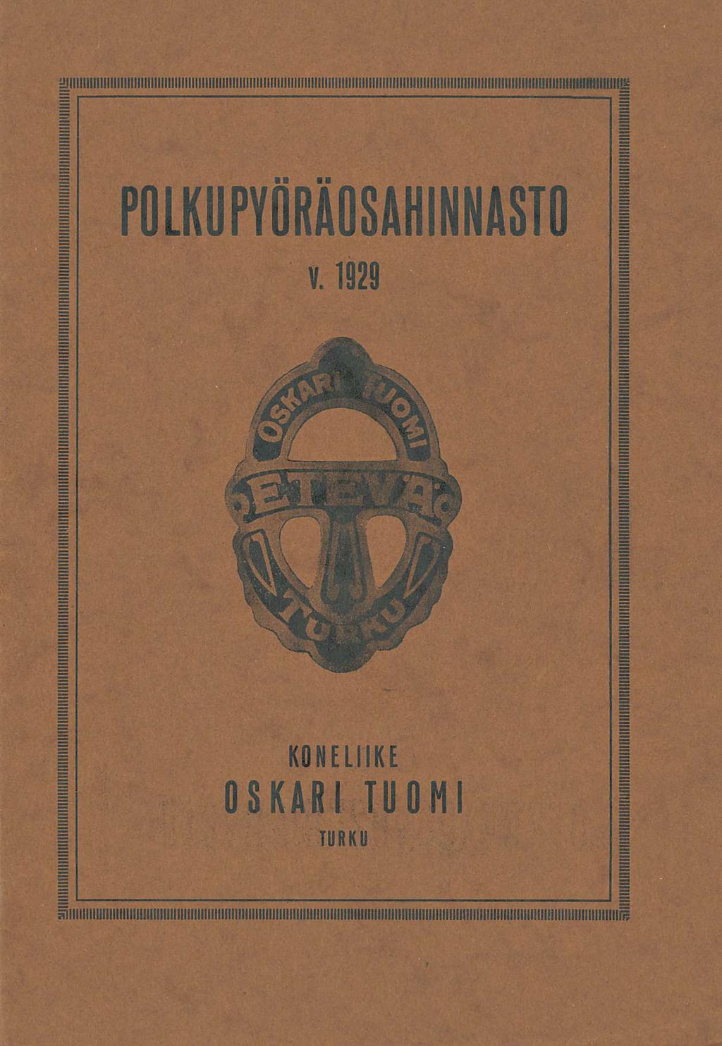 Polkupyörähinnasto v 1929