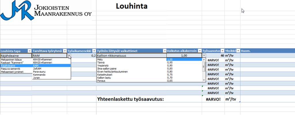 33 LASKENTATAULUKKO