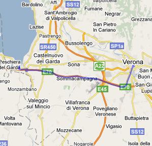 Verona - Peschiera (30km) Peschiera del Garda (PZ A) PZA ni v N 45.441758 E 10.678571 cena 15. Seveda avtodomarjev. Petek 29.10.2010 smo dan izkoristili za kolesarjenje in obisk mesta Peschieria.