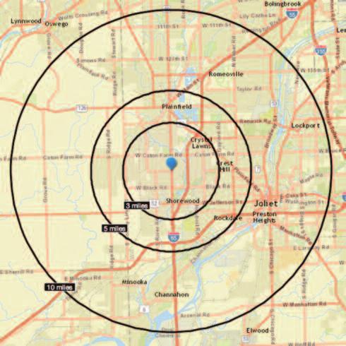 interchange 54,100 I-80 east of I-55 interchange 65,900 Spend on retail goods $1.091 B $2.251 B $5.