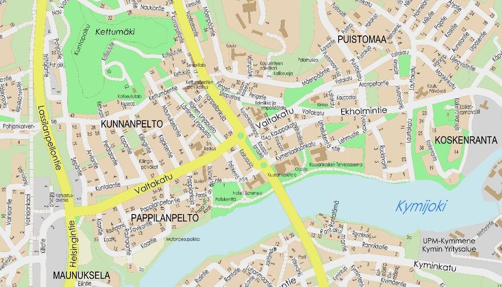 Kuusankoski, korttelin 16 osaa ja katualuetta ASEMAKAAVALLA JA ASEMAKAAVAN MUUTOKSELLA MUODOSTUVAT kaupunginosan 21, Kuusankoski, korttelit 197 ja 198, korttelien 16 ja 515 osat sekä suojaviher- ja