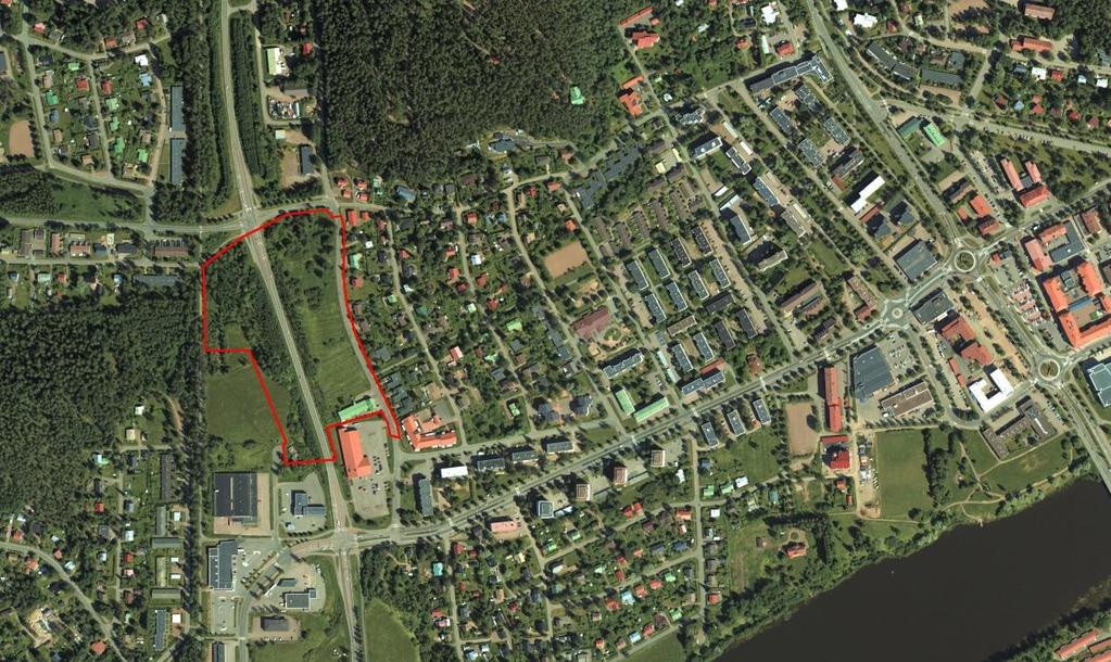 Maanomistus Kaavatilanne Kuva 6. Suunnittelualueen alustava rajaus ortoilmakuvassa vuodelta 2014.