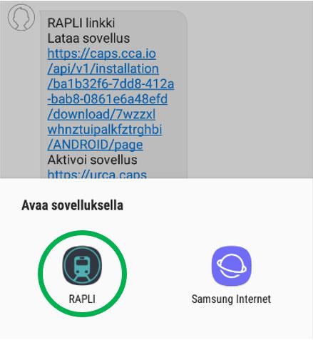 Valitse alareunaan aukevasta valintapalkista RAPLI. Huom!