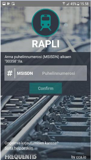VÄYLÄVIRASTO Opas 35 (46) Syötä puhelimen numero MSISDN kenttään muodossa: 00358401234567 Valitse Confirm.