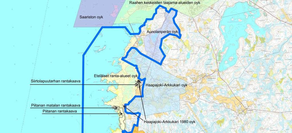 Suunnittelualuetta koskee Hanhikiven ydinvoimalaitosalueen osayleiskaavassa ohjeelliseksi rantaalueeksi osoitettu alueen osa (ra-1).