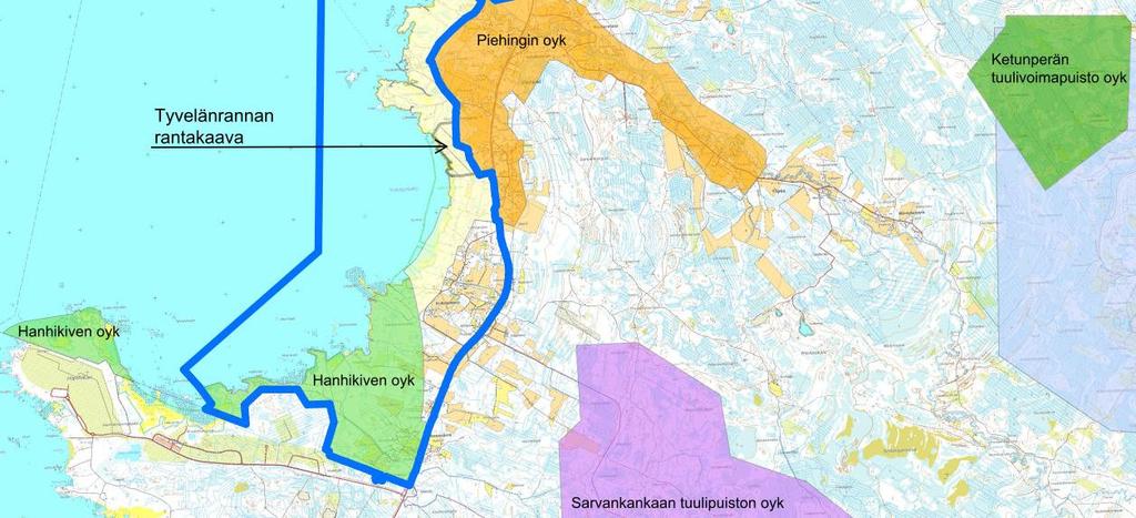Suunnittelussa on huomioitava ydinvoimalaitoksen suojavyöhyke. Suunnittelualue rajautuu pohjoisosaltaan Raahen pohjoisen saariston osayleiskaavaan (hyväksytty KV 21.6.