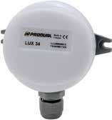 VALOISUUSLÄHETTIMET Valoisuuslähetin LUX 34 mittaa valoisuutta ja lämpötilaa ulkotiloissa. Mittausviestejä voidaan käyttää valaistuksen ja lämmityksen ohjaamiseen. ulkotilat lx, C 2 24 Vac/dc, < 0.