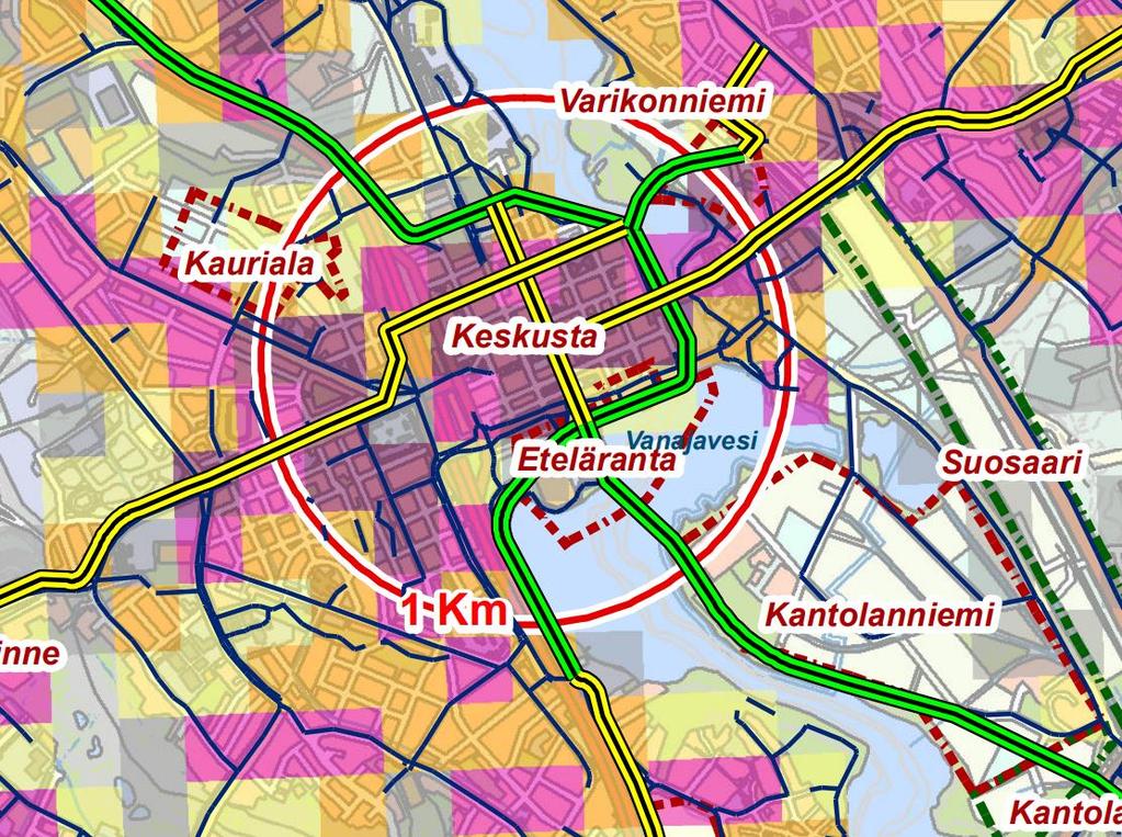 LIIKENNE Hämeensaaren alue on hyvin saavutettavissa alueellisesti, seudullisesti ja maakunnallisesti joukkoliikenteellä.