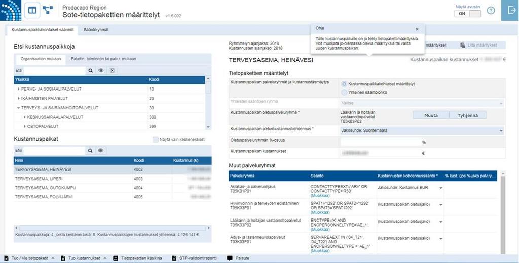 Suoritteiden ja kustannusten kohdennus