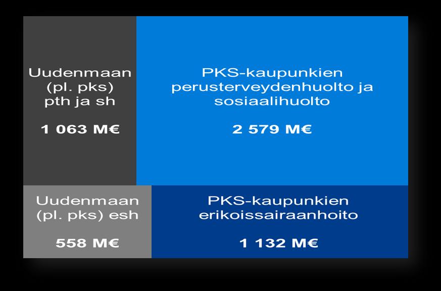 LISÄSELVITYS 8 Sote- ja maakuntauudistuksen tavoitteet Pääkaupunkiseudun kaupunkien sote tuotannossa on kyse maan suurimmista sote -organisaatioista, joiden henkilökuntamäärä on yhteensä n. 22 000.