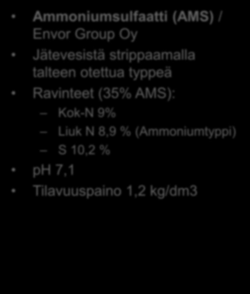 (AMS) / Envor Group Oy Jätevesistä strippaamalla talteen otettua typpeä Ravinteet