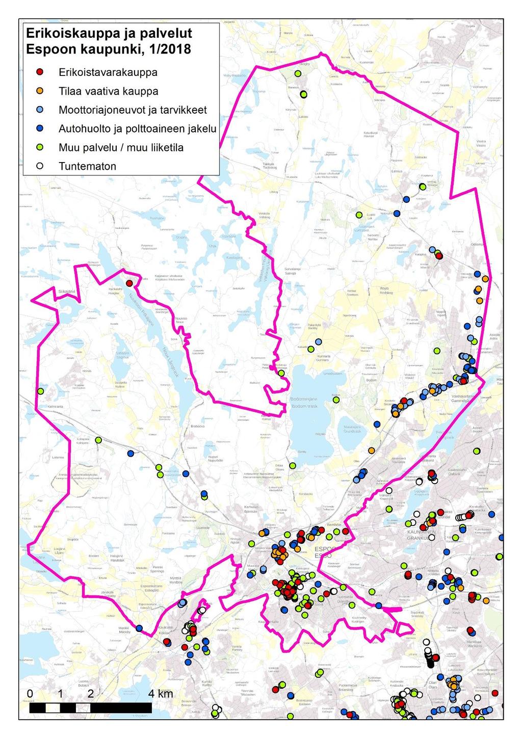 Kuva 15 Erikoiskaupan ja palveluiden