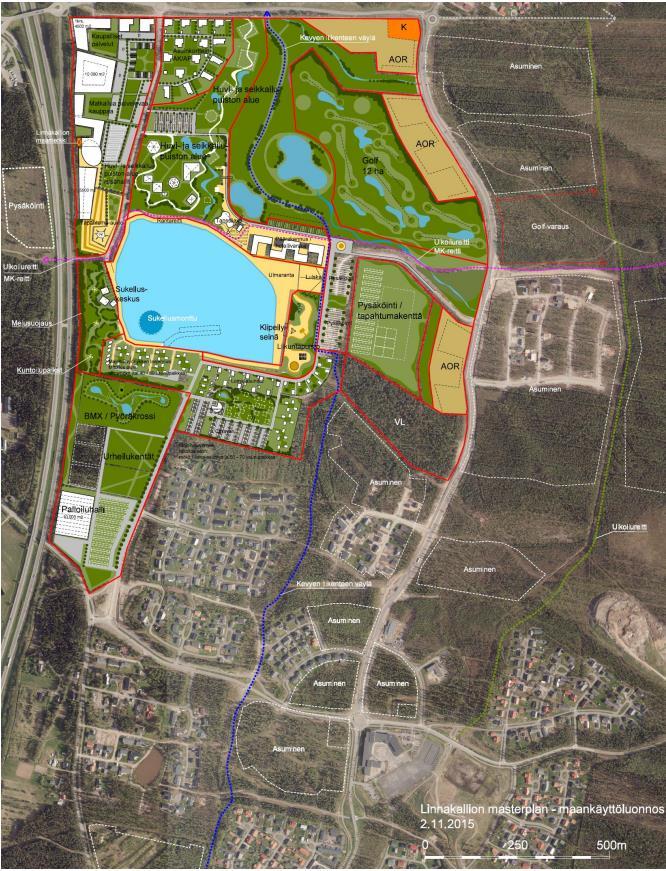 9 Suunnittelualueelle on laadittu Linnakallio masterplan vuonna 2015.