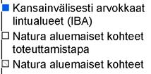 Tietokannan lajeihin kuuluvat useiden eliöryhmien edustajat kuten nisäkkäät, linnut, hyönteiset, kääväkkäät, putkilokasvit, jäkälät ja sammalet. 5.7.3.