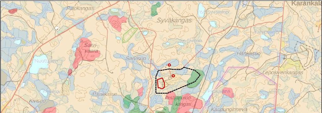 12.1 LUONNONYMPÄRISTÖ 12.1.1Maa- ja kallioperä Nykytila Majasaaren jätekeskus ympäristöineen muodostuu loivapiirteisistä moreenikumpareista, joita
