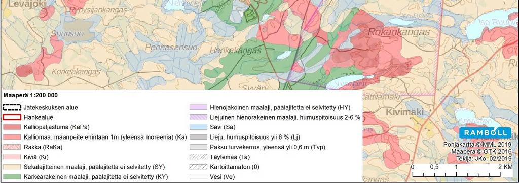 Suoalueet sijaitsevat suunnilleen tasolla +175 +185 m mpy moreenikumpareiden lakialueiden noustessa tasolle +180 +200 m mpy.