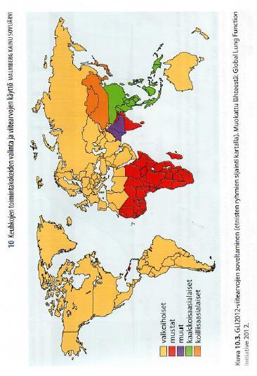 Etnisten ryhmien sijainti kartalla. (GLI2012).