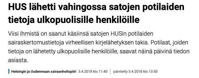 HUS mokasi potilas tietojen kanssa HUS:n potilaskirjeiden lähettämisestä vastaa yritys nimeltä Ropo Capital.