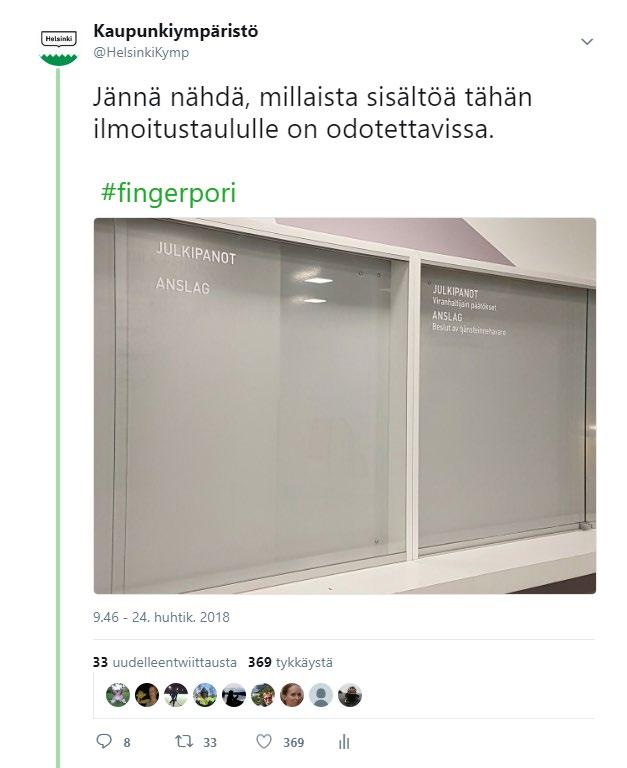 Twitter Kaupunkiympäristö @HelsinkiKymp (3.8.2018) Nyt on tämäkin koettu.