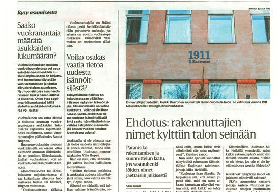 6 Ulkoinen tiedottaminen Yhdistys on näkynyt julkisuudessa vuoden aikana useiden eri teemojen alla. Esillä ovat olleet niin sähköautot, Airbnb kuin sisäilmahaasteet.