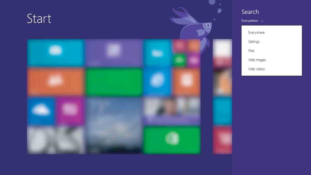 Luku 2. Windows 8.1:n käytön aloittaminen Haku-oikopolku Hae-oikopolku on tehokas uusi tapa löytää etsimäsi, esimerkiksi asetukset, tiedostot, web-kuvat, web-videot yms.